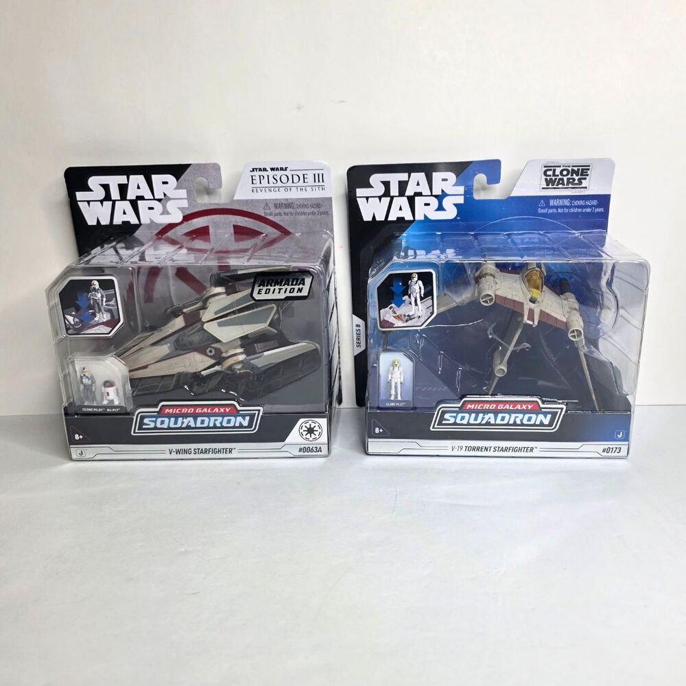 Star Wars Micro Galaxy Squadron V-WING 0063A & V-19 TORRENT STARFIGHTER 0173 SET